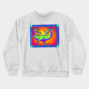 Weird Medieval Two Headed Dragon Frank 90's Retro Art Style Crewneck Sweatshirt